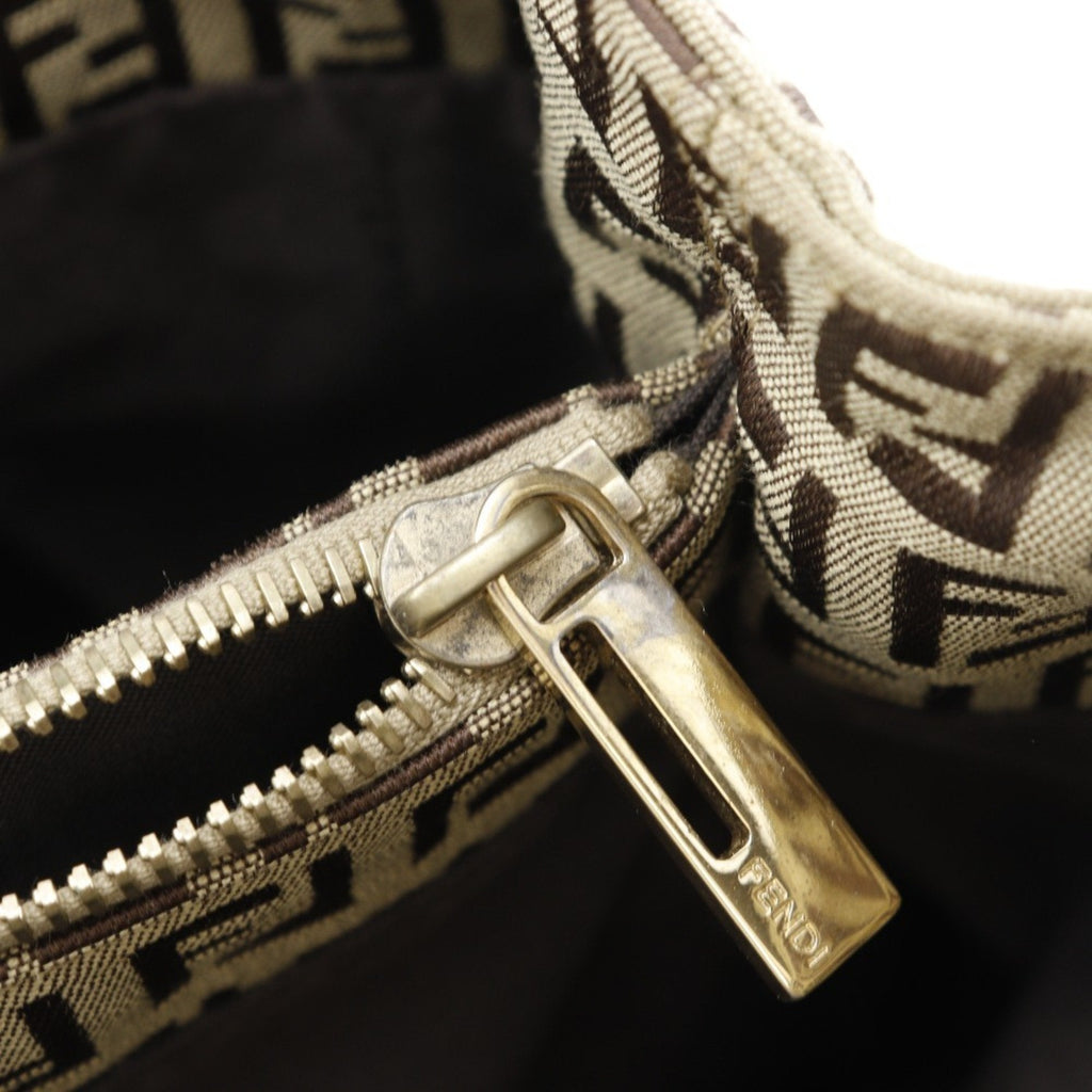 Fendi Brown Nylon Canvas Handbag (Pre-Owned)