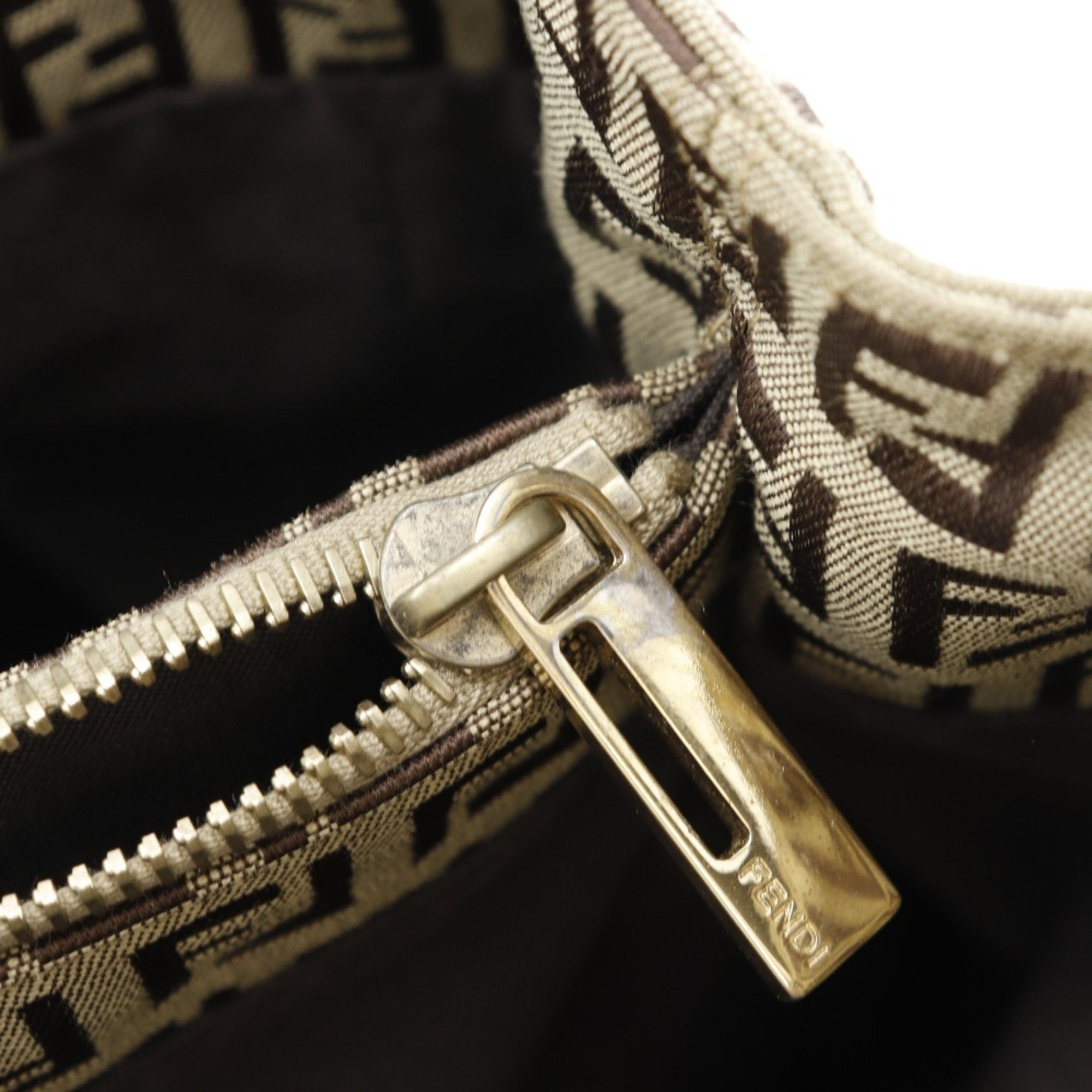 Fendi Brown Nylon Canvas Handbag (Pre-Owned)