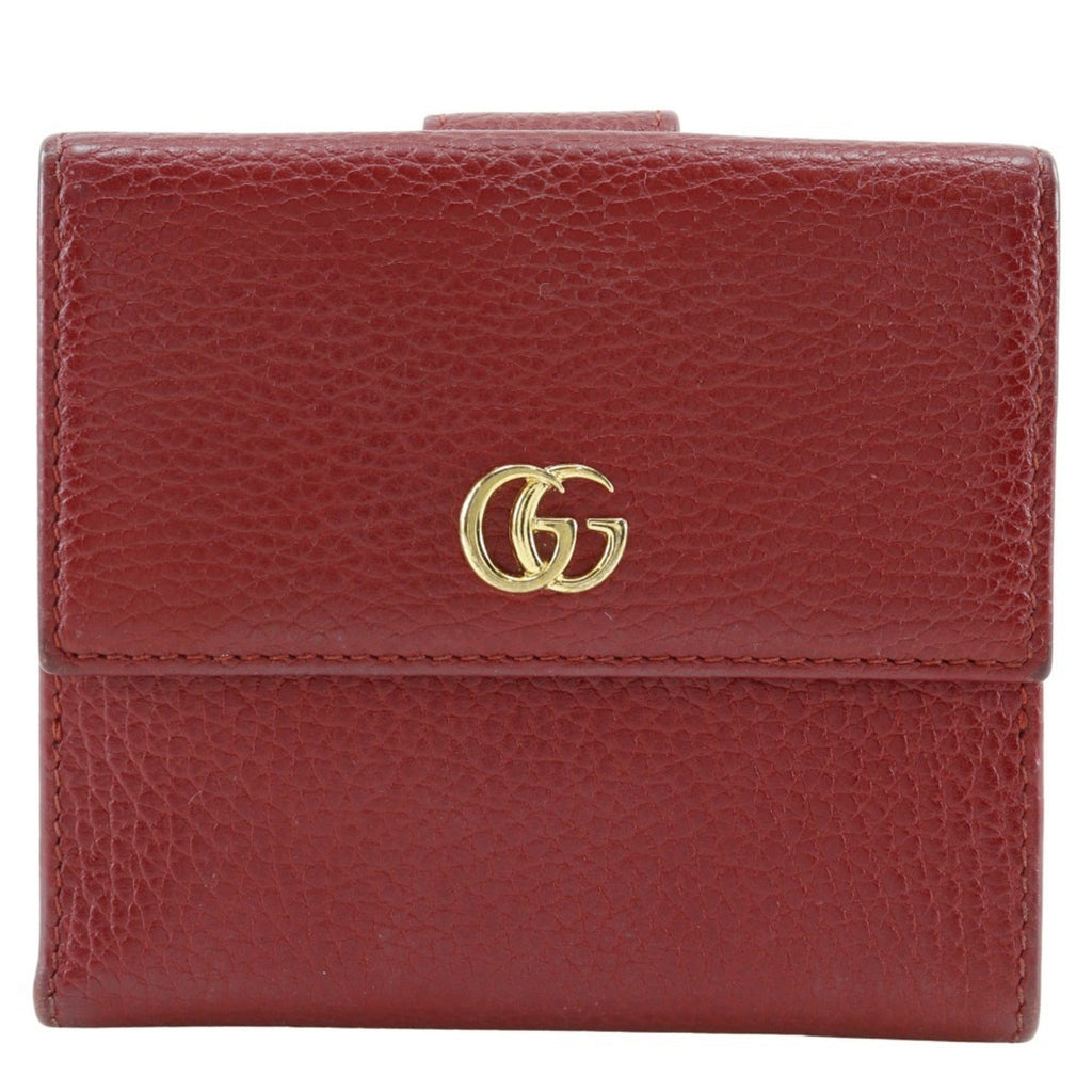 Gucci Red Color Leather Wallet (Bi-Fold) (Pre-Owned)