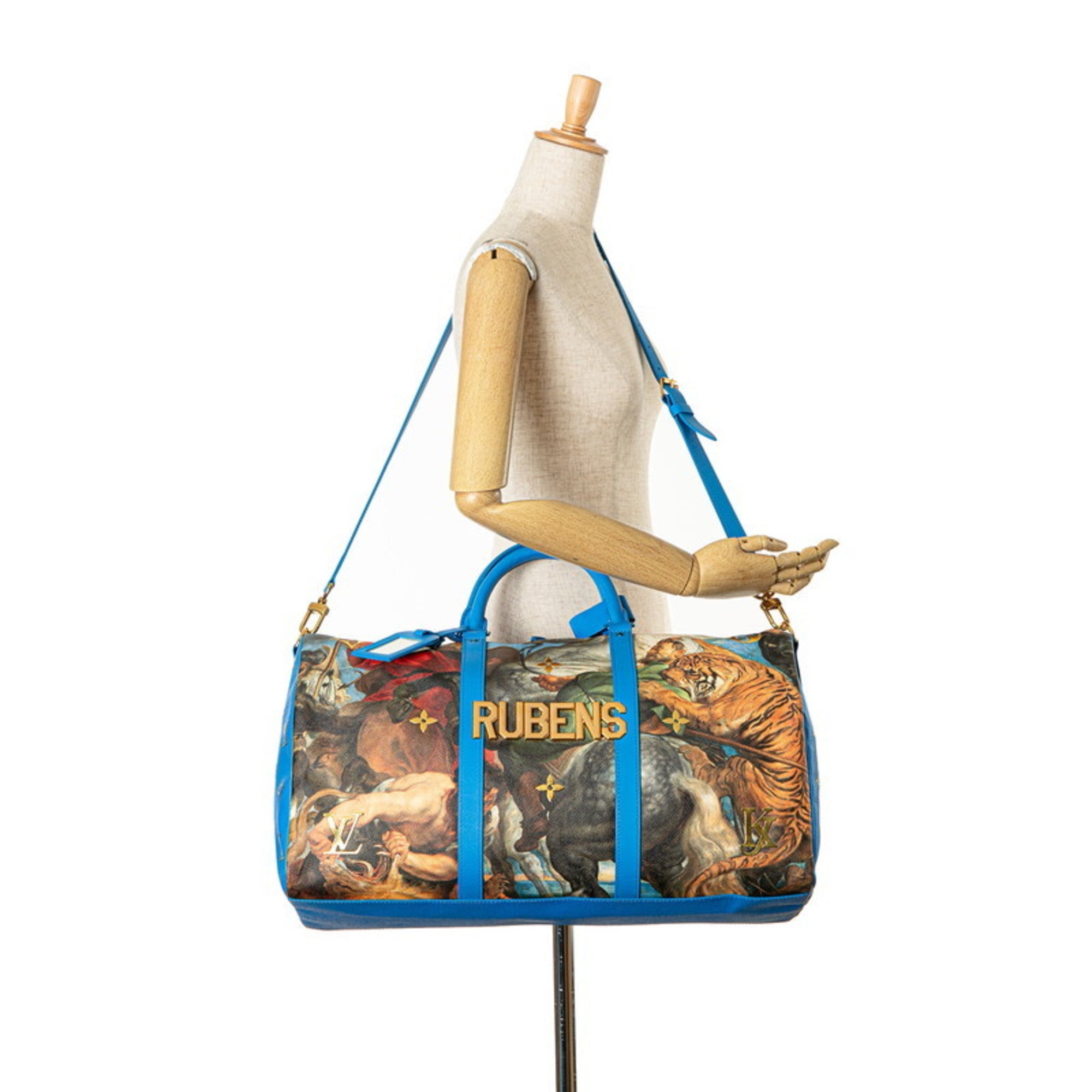 Louis Vuitton Blue Multi-Color Pvc Leather Boston Bag Shoulder Bag (Pre-Owned)