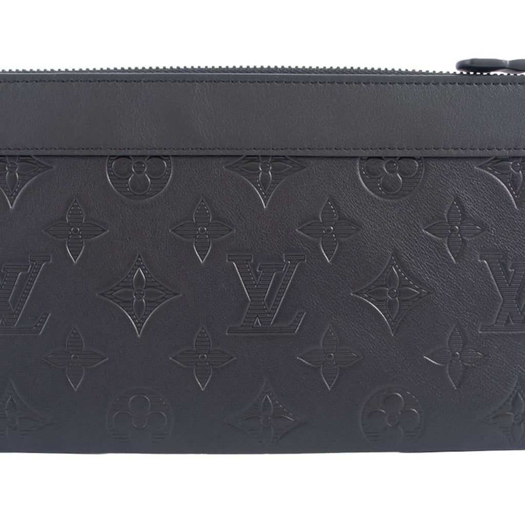 Louis Vuitton Black Monogram Shadow Clutch Bag Pochette (Pre-Owned)