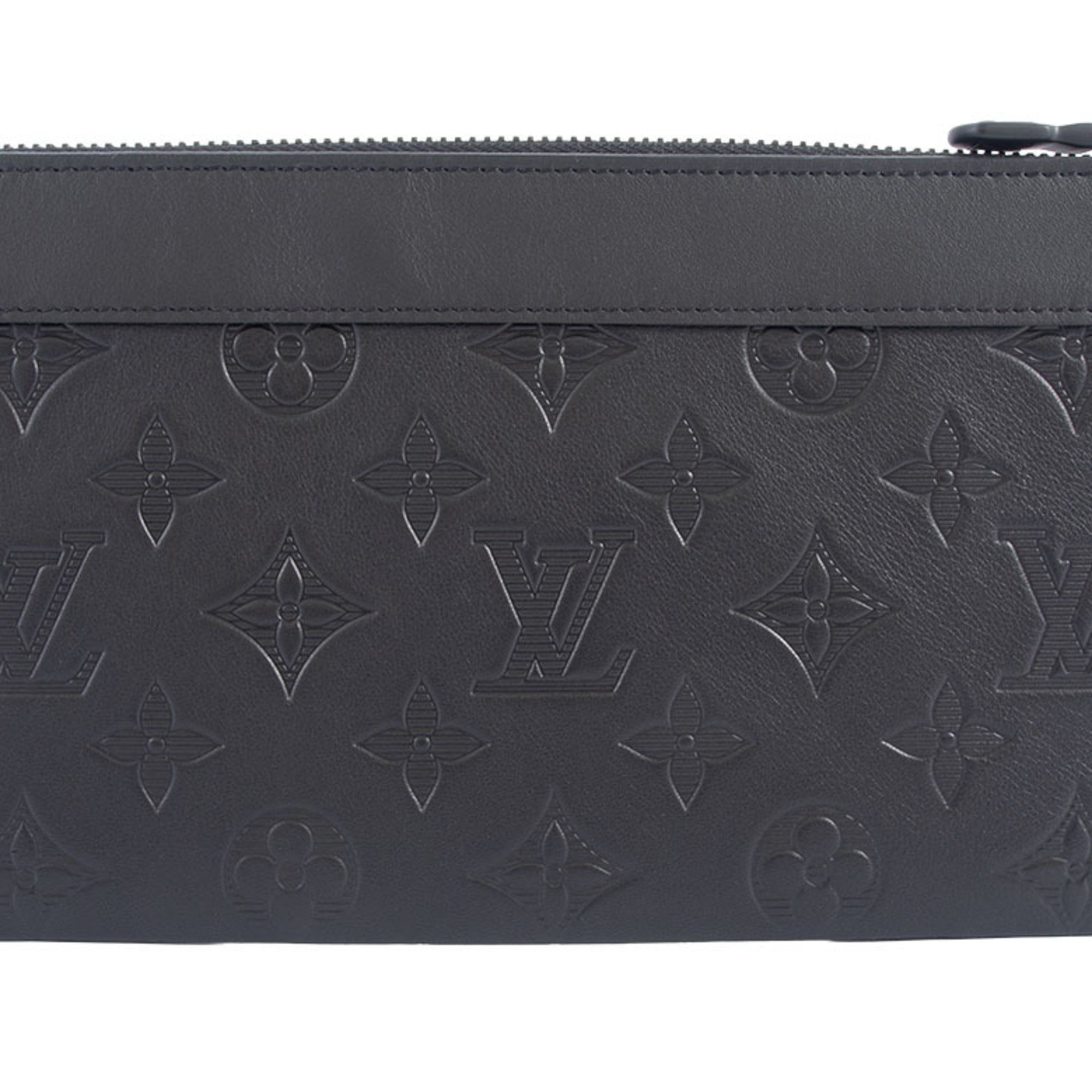 Louis Vuitton Black Monogram Shadow Clutch Bag Pochette (Pre-Owned)