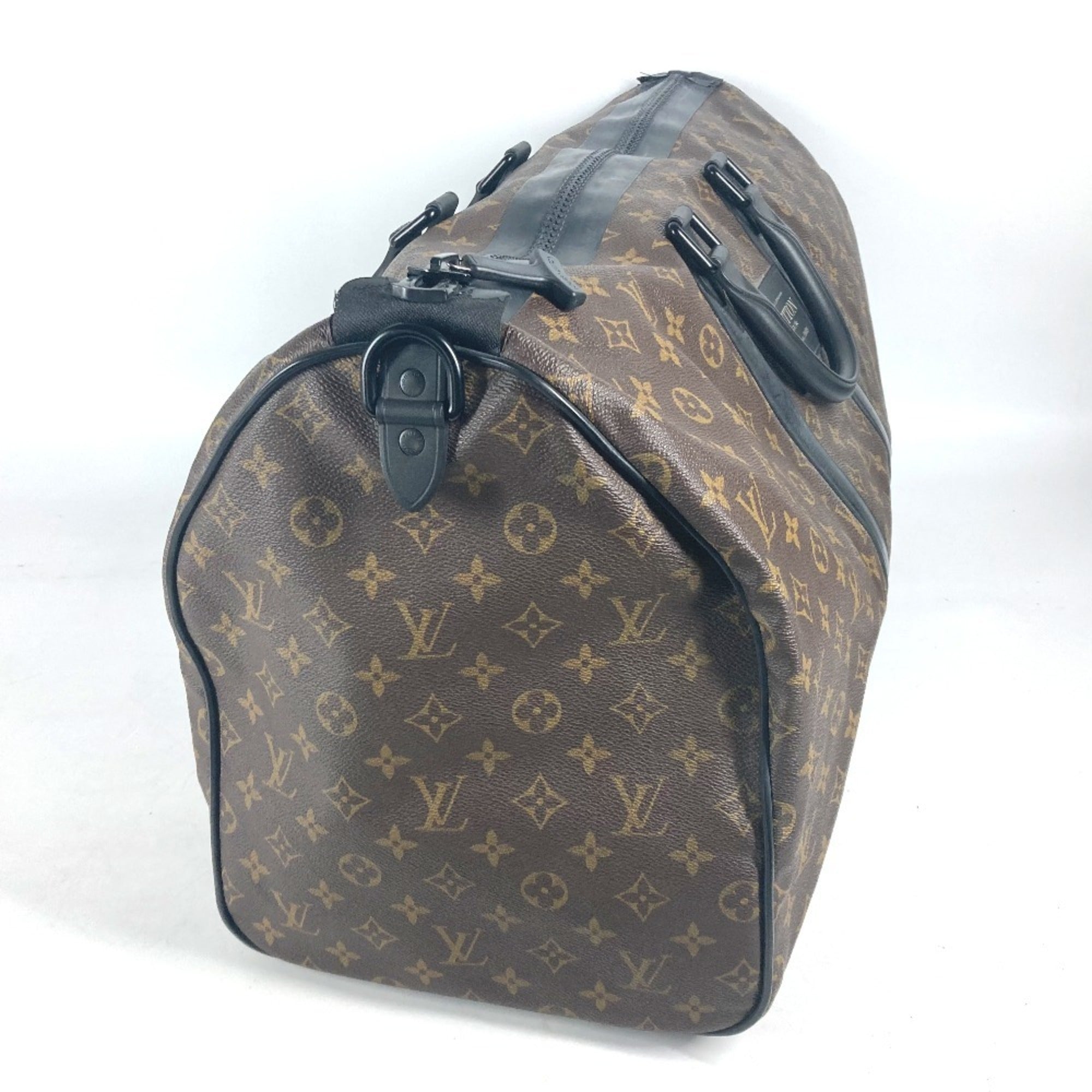 Louis Vuitton Black Brown Monogram Canvas Boston Bag (Pre-Owned)