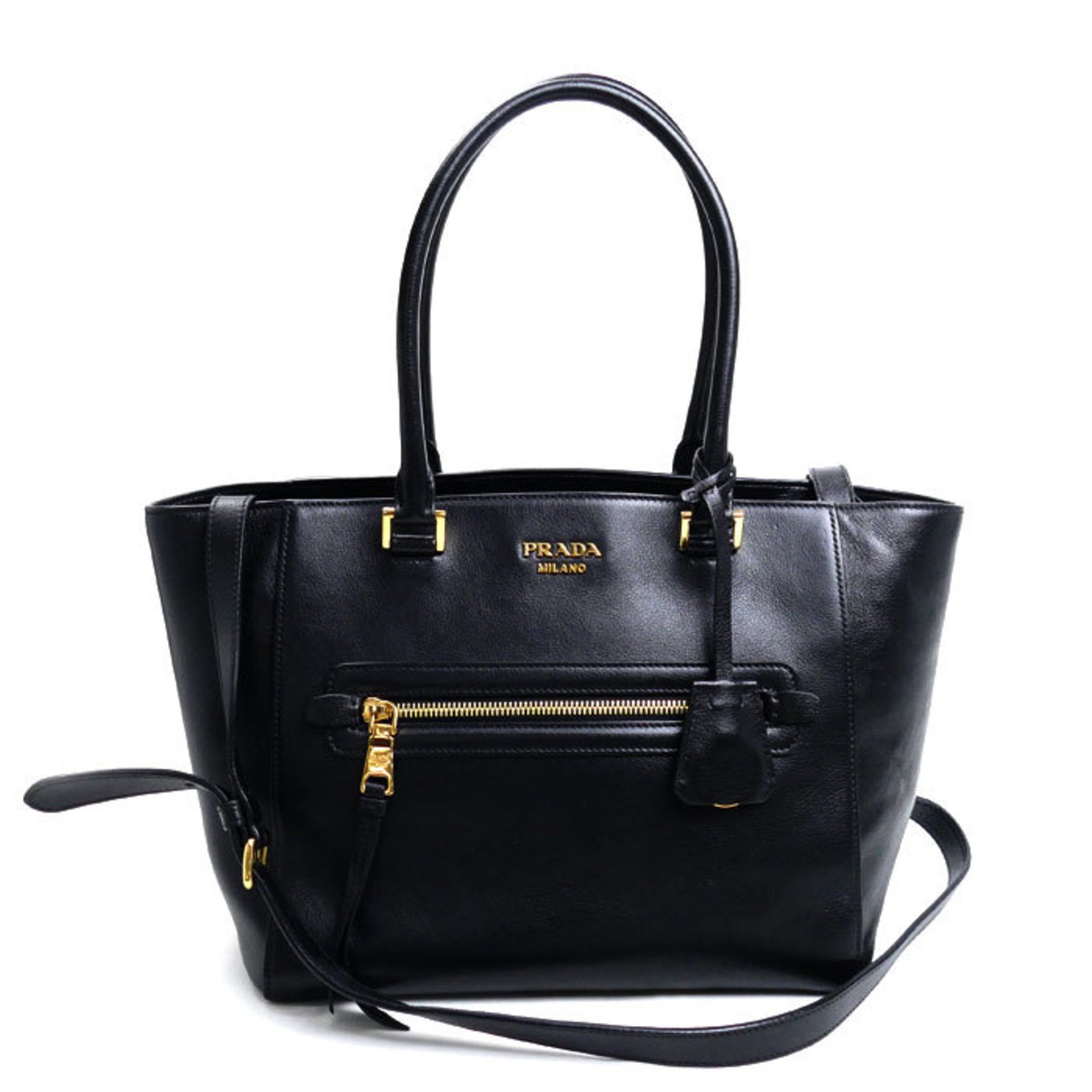 Prada Black Leather Shoulder Bag (Pre-Owned)