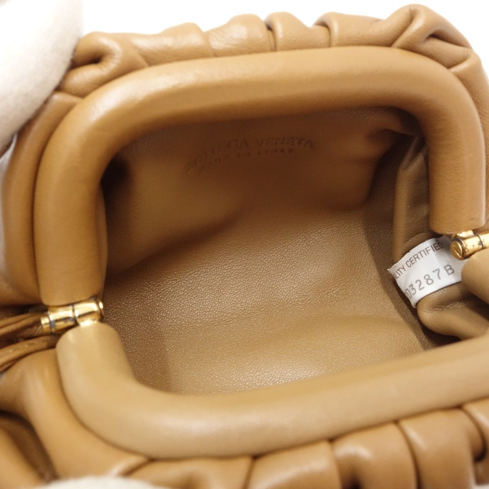 Bottega Veneta Brown Leather Pochette Pouch (Pre-Owned)