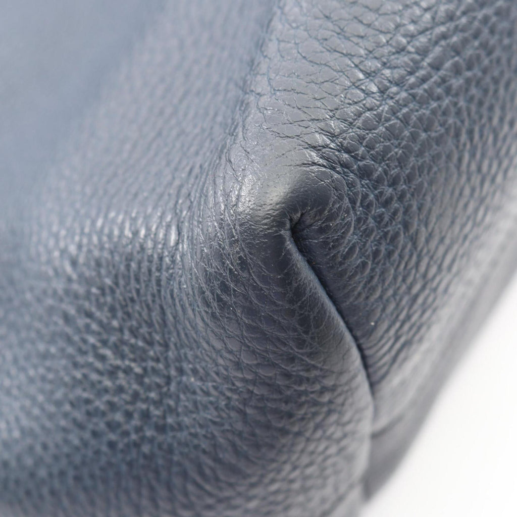 Prada Navy Leather Handbag Tote Bag (Pre-Owned)