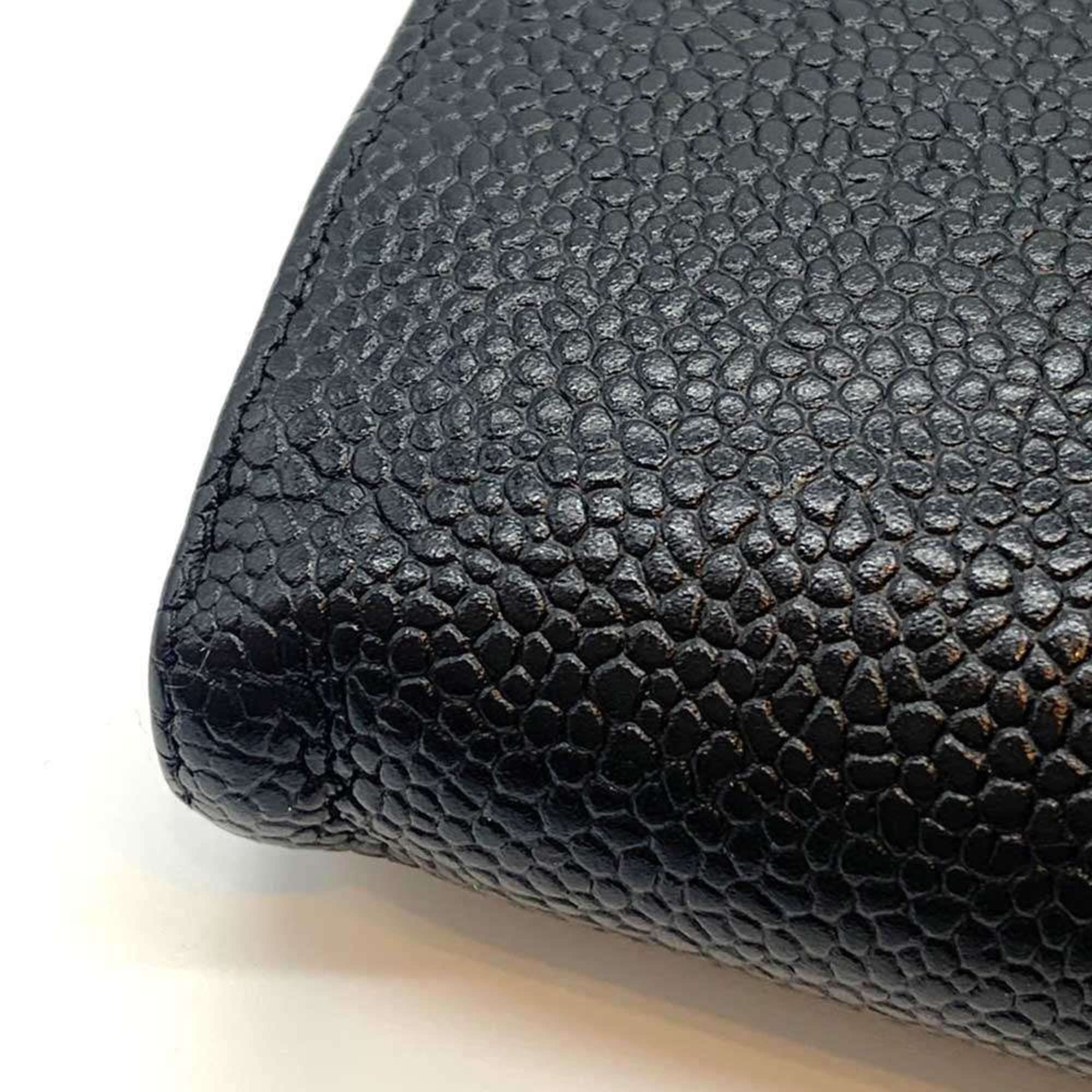 Chanel Black Grained Calfskin Wallet (Bi-Fold) (Pre-Owned)