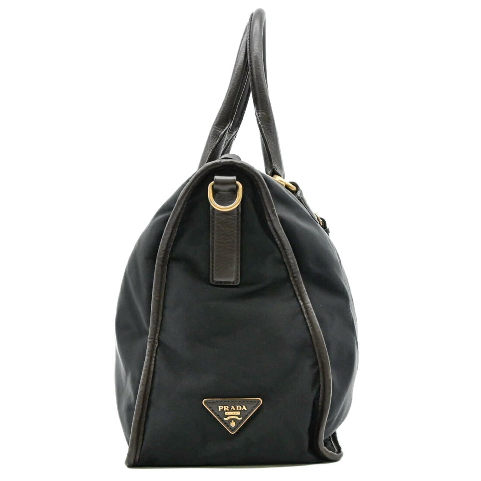 Prada Black Nylon Handbag Shoulder Bag (Pre-Owned)