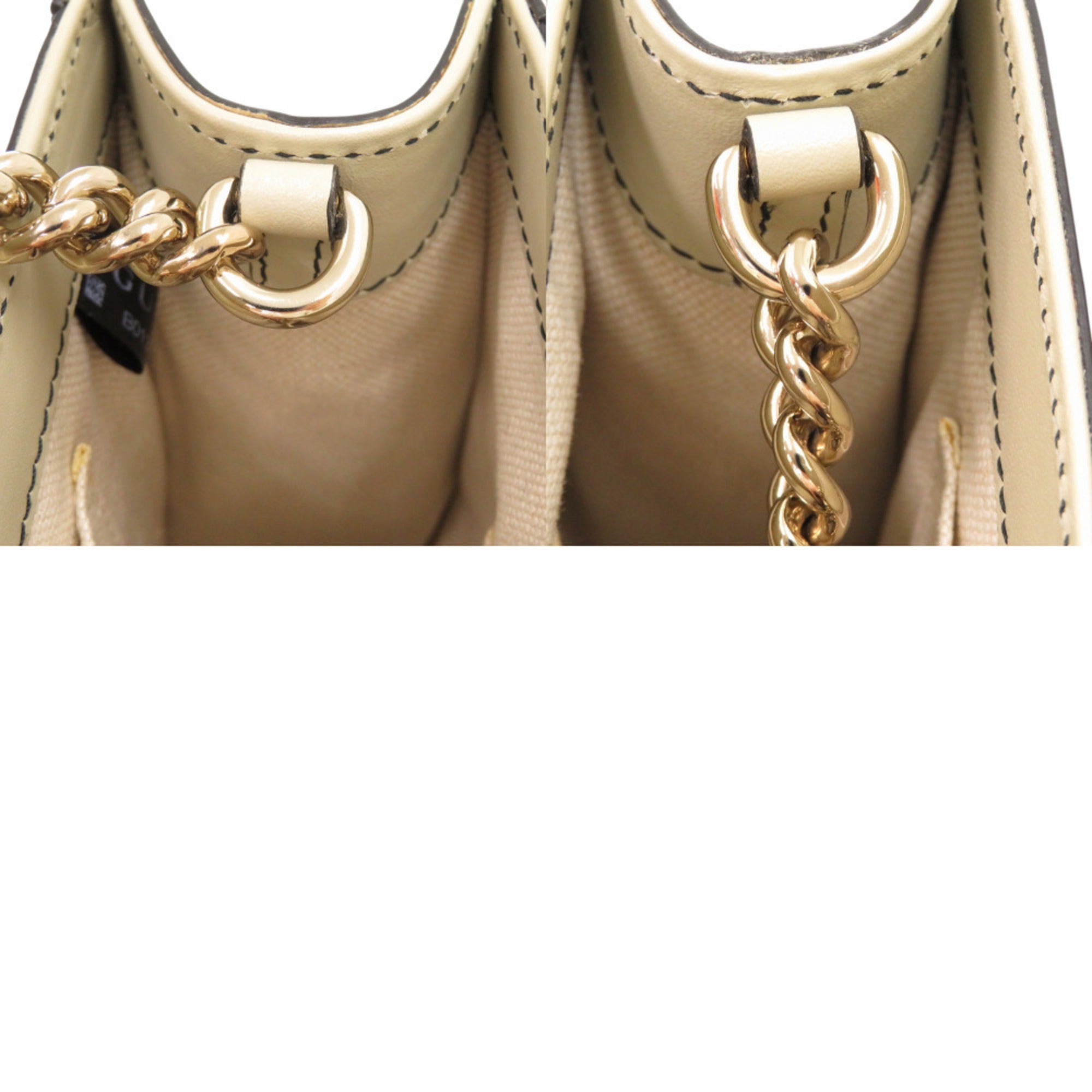 Gucci Beige White Gg Canvas Leather Shoulder Bag (Pre-Owned)