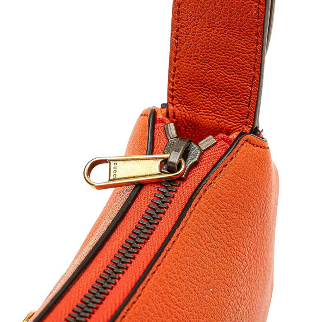 Gucci Gg Marmont Orange Leather Handbag Shoulder Bag (Pre-Owned)