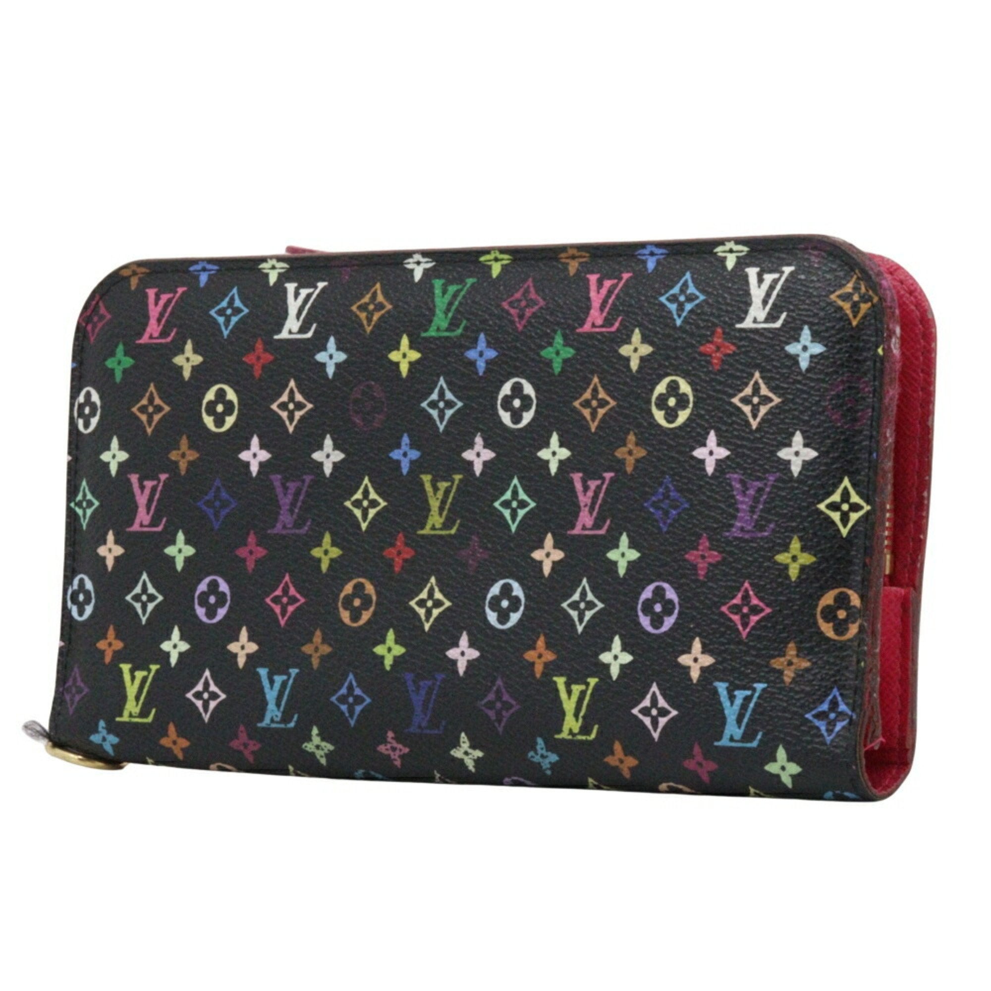 Louis Vuitton Monogram Multicolore Black Grenade Multi-Color Pink Monogram Multicolore Long Wallet (Bi-Fold) (Pre-Owned)