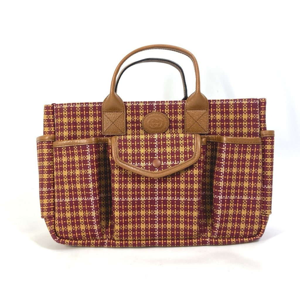 Gucci Bordeaux Brown Canvas Leather Handbag Tote Bag (Pre-Owned)