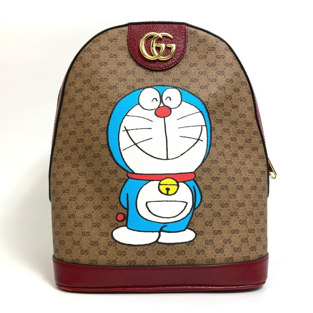 Gucci Beige Red Color Pvc Leather Backpack (Pre-Owned)
