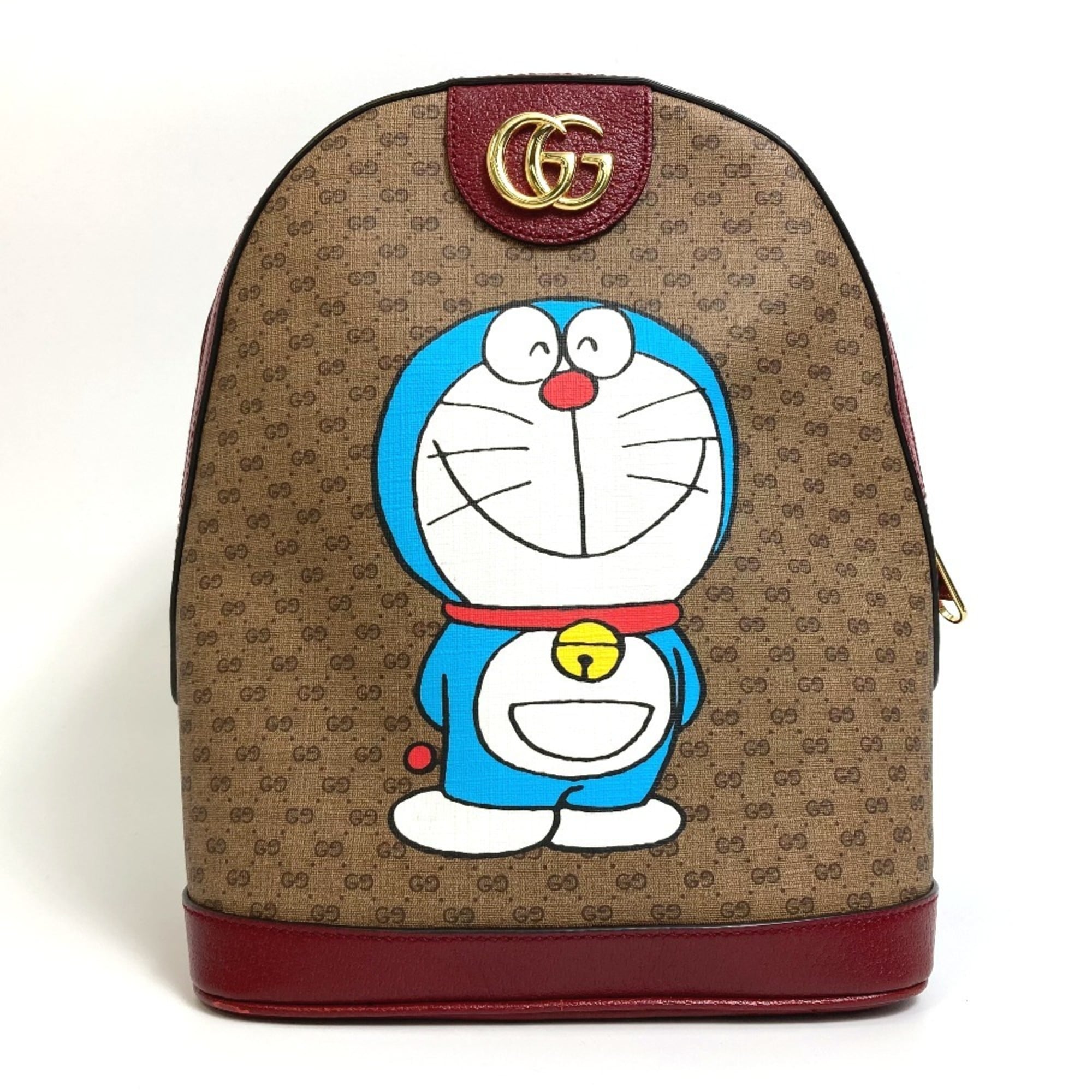 Gucci Beige Red Color Pvc Leather Backpack (Pre-Owned)