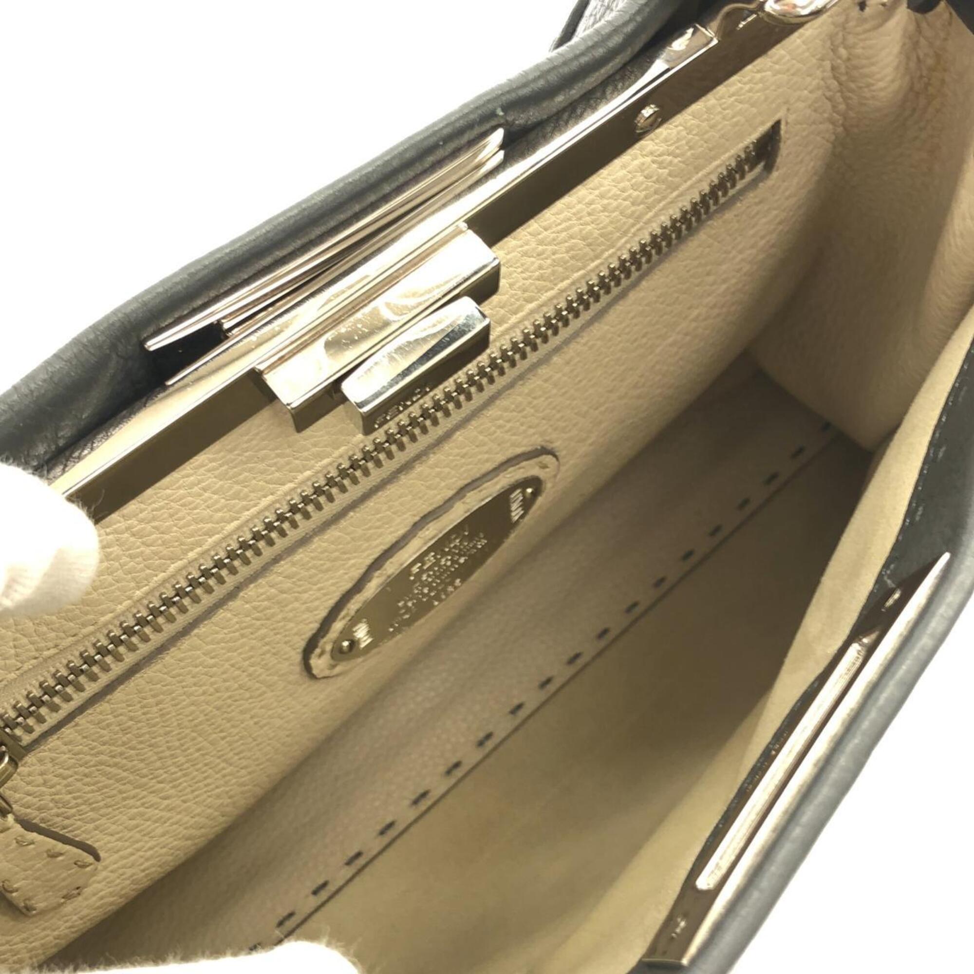 Fendi Gray Leather Handbag (Pre-Owned)