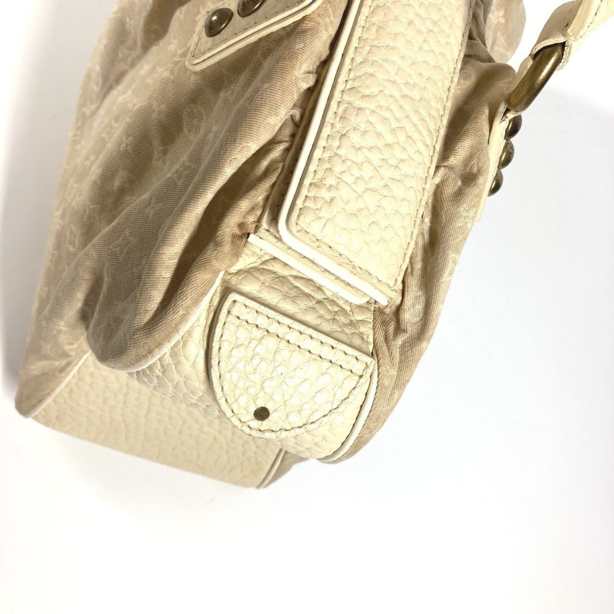 Louis Vuitton Monogram Mini Beige Gris Monogram Mini Boston Bag Handbag Shoulder Bag (Pre-Owned)