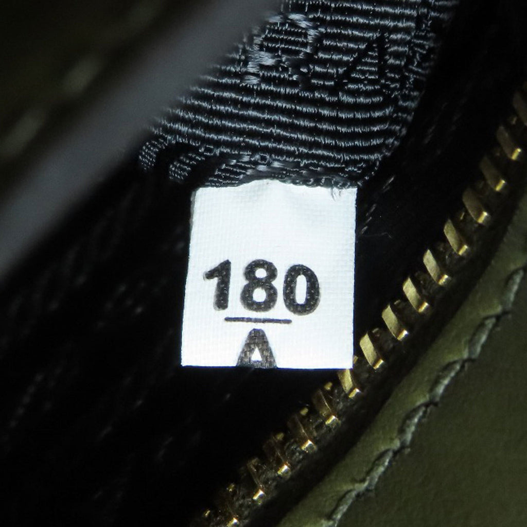 Prada Khaki Leather Shoulder Bag (Pre-Owned)