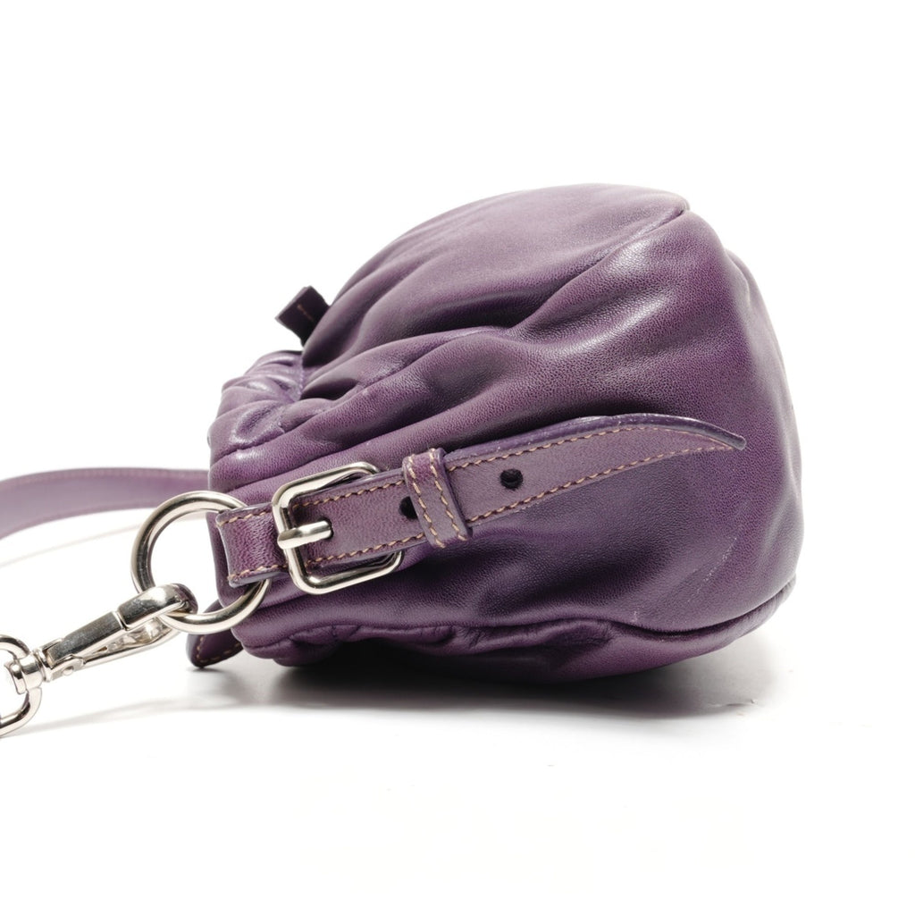 Prada Purple Leather Shoulder Bag (Pre-Owned)