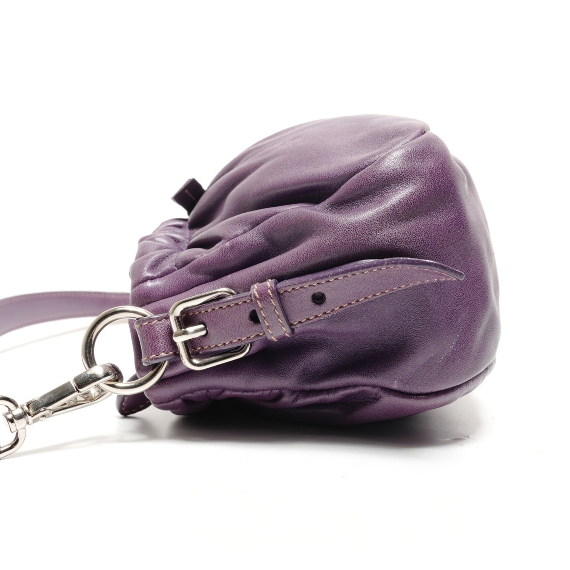 Prada Purple Leather Shoulder Bag (Pre-Owned)
