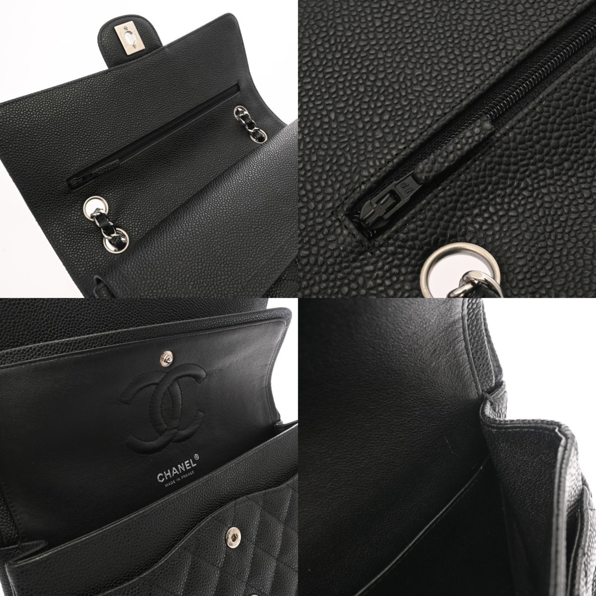 Chanel Black Grained Calfskin Shoulder Bag (Pre-Owned)