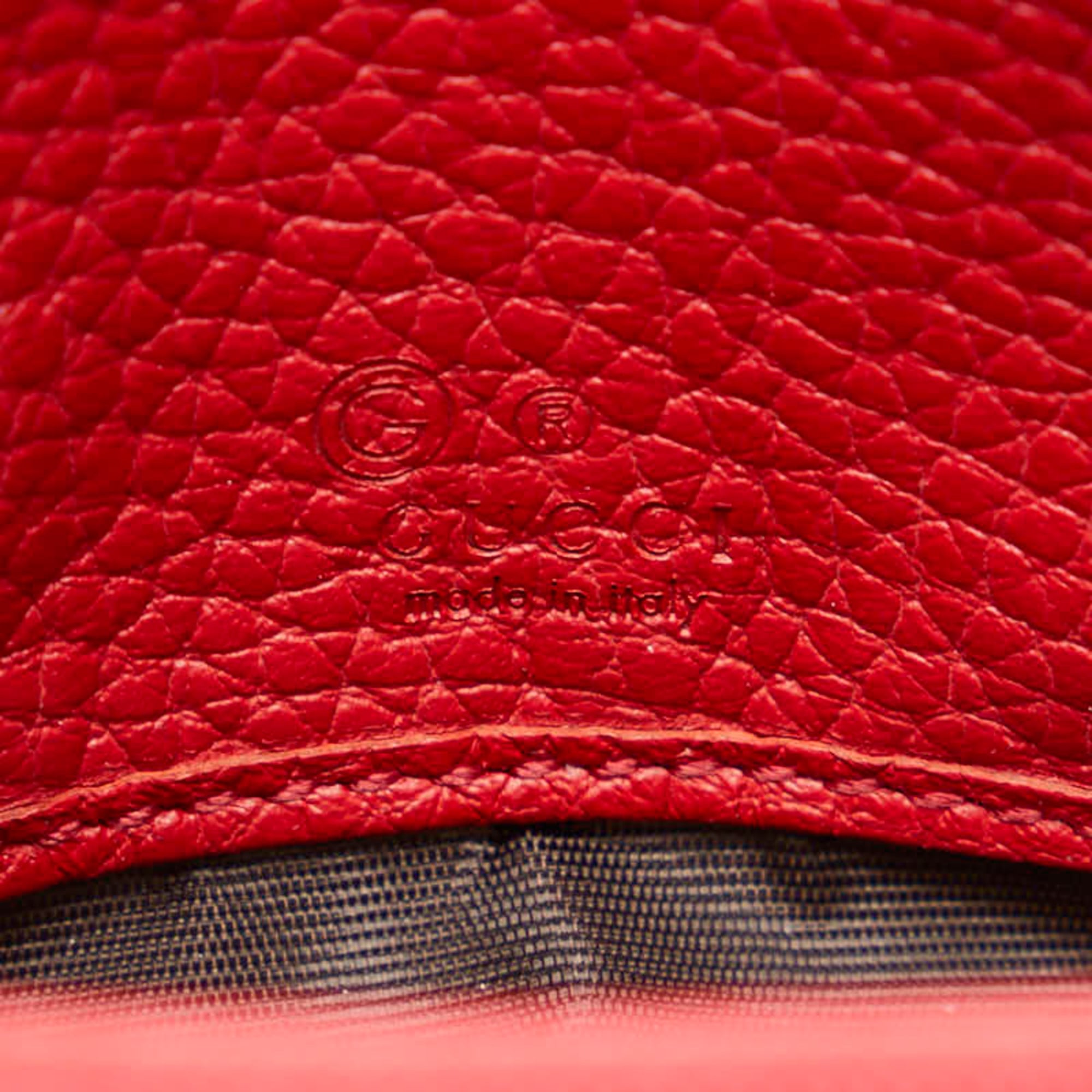 Gucci Soho Red Color Leather Wallet (Bi-Fold) (Pre-Owned)
