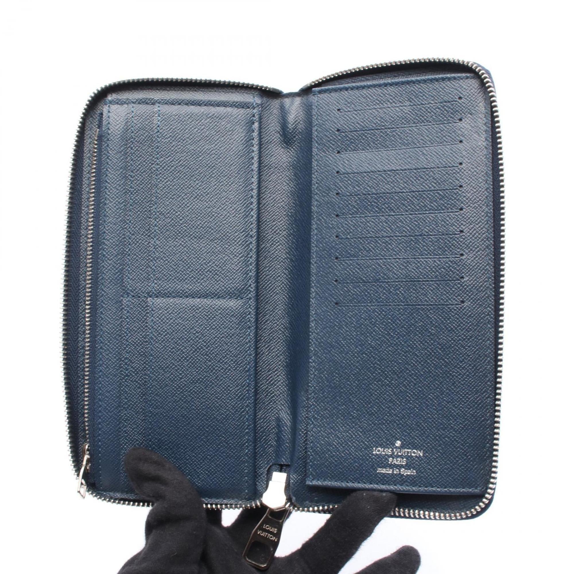 Louis Vuitton Navy Leather Long Wallet (Bi-Fold) (Pre-Owned)
