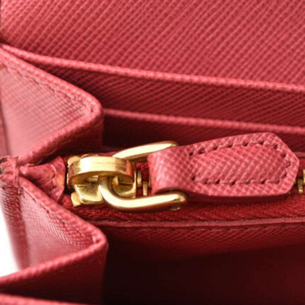 Prada Peonia Saffiano Metal Saffiano Metal Long Wallet (Bi-Fold) (Pre-Owned)