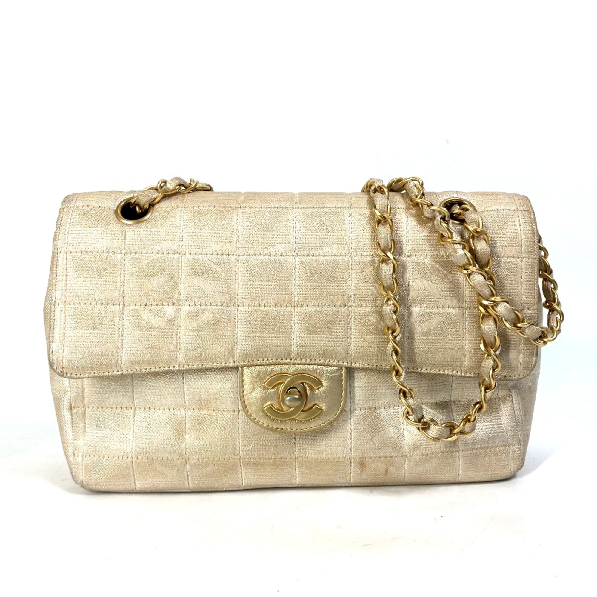 Chanel Beige Cloth Shoulder Bag (Pre-Owned)