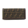 Fendi Brown Canvas Leather Long Wallet (Bi-Fold) (Pre-Owned)