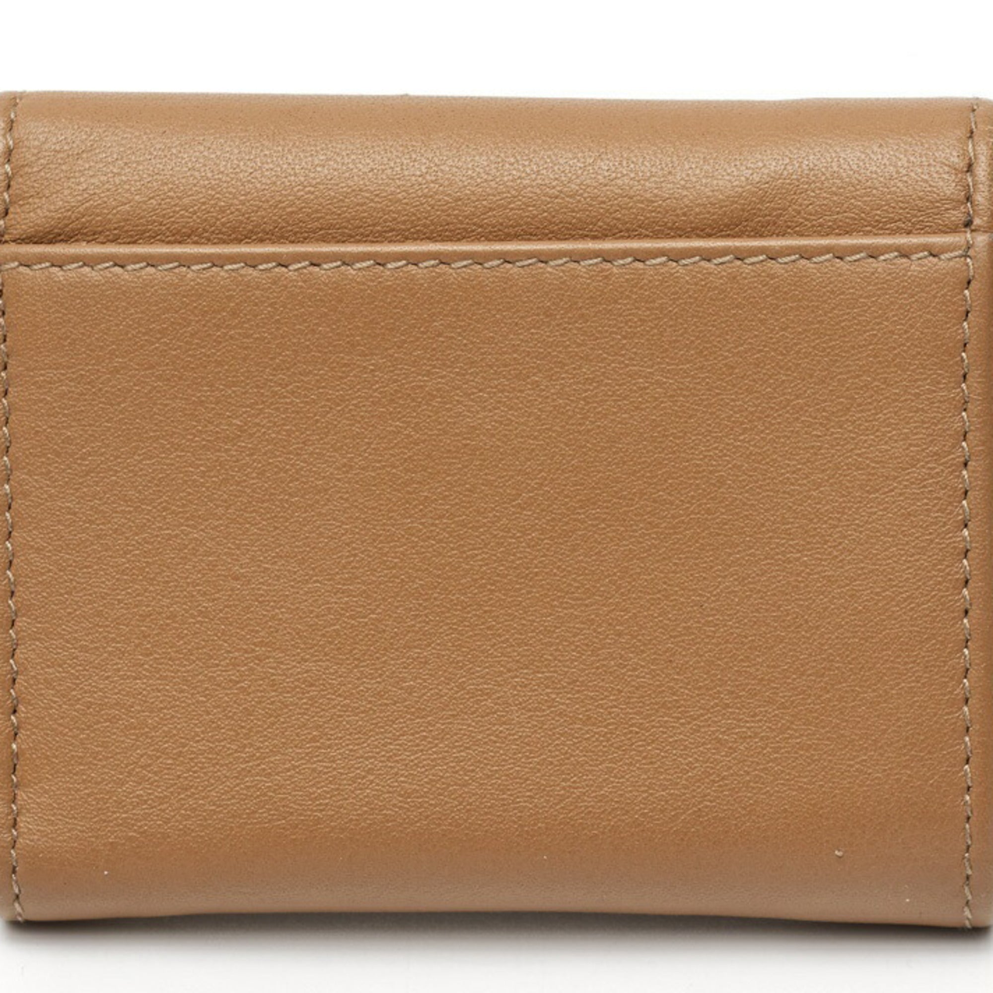 Prada Brown Leather Wallet (Tri-Fold) (Pre-Owned)
