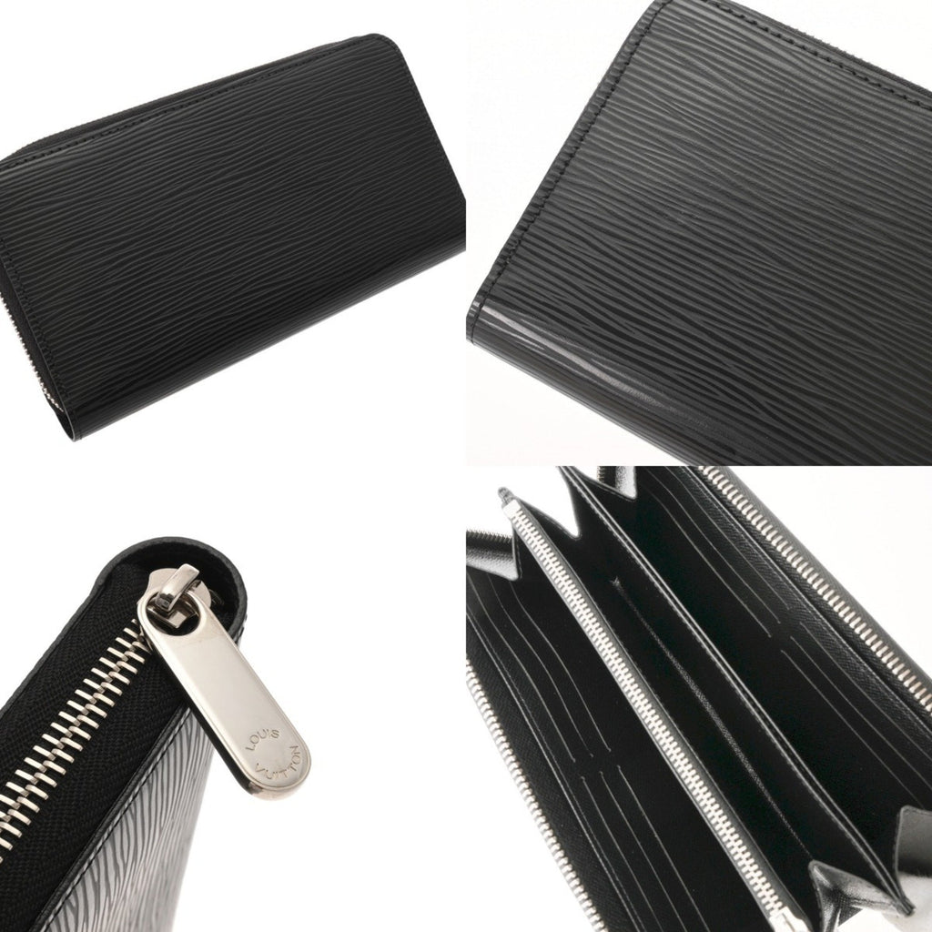 Louis Vuitton Noir Leather Long Wallet (Bi-Fold) (Pre-Owned)