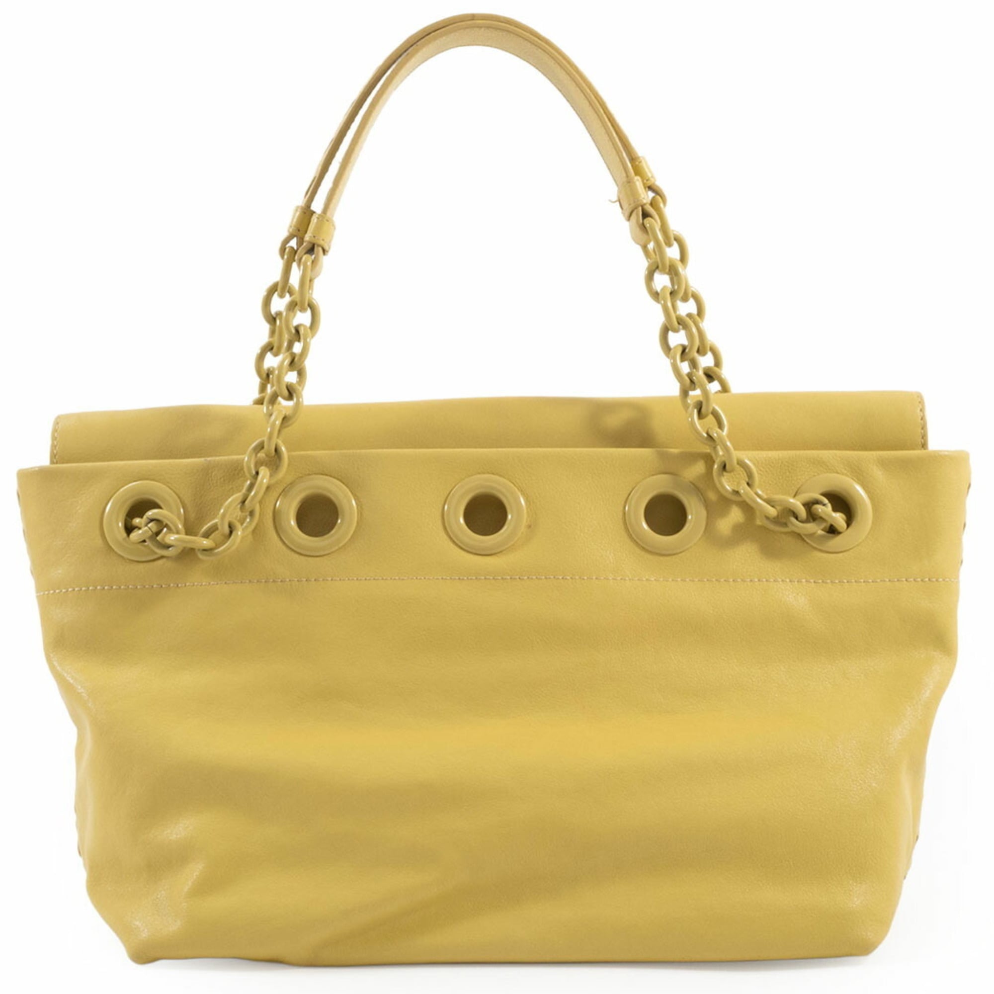 Bottega Veneta Yellow Leather Handbag (Pre-Owned)