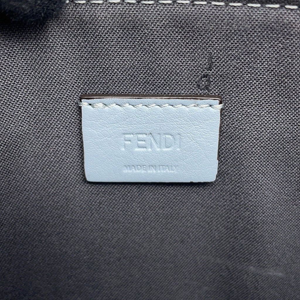 Fendi Gray Multi-Color Leather Clutch Bag Handbag Shoulder Bag (Pre-Owned)