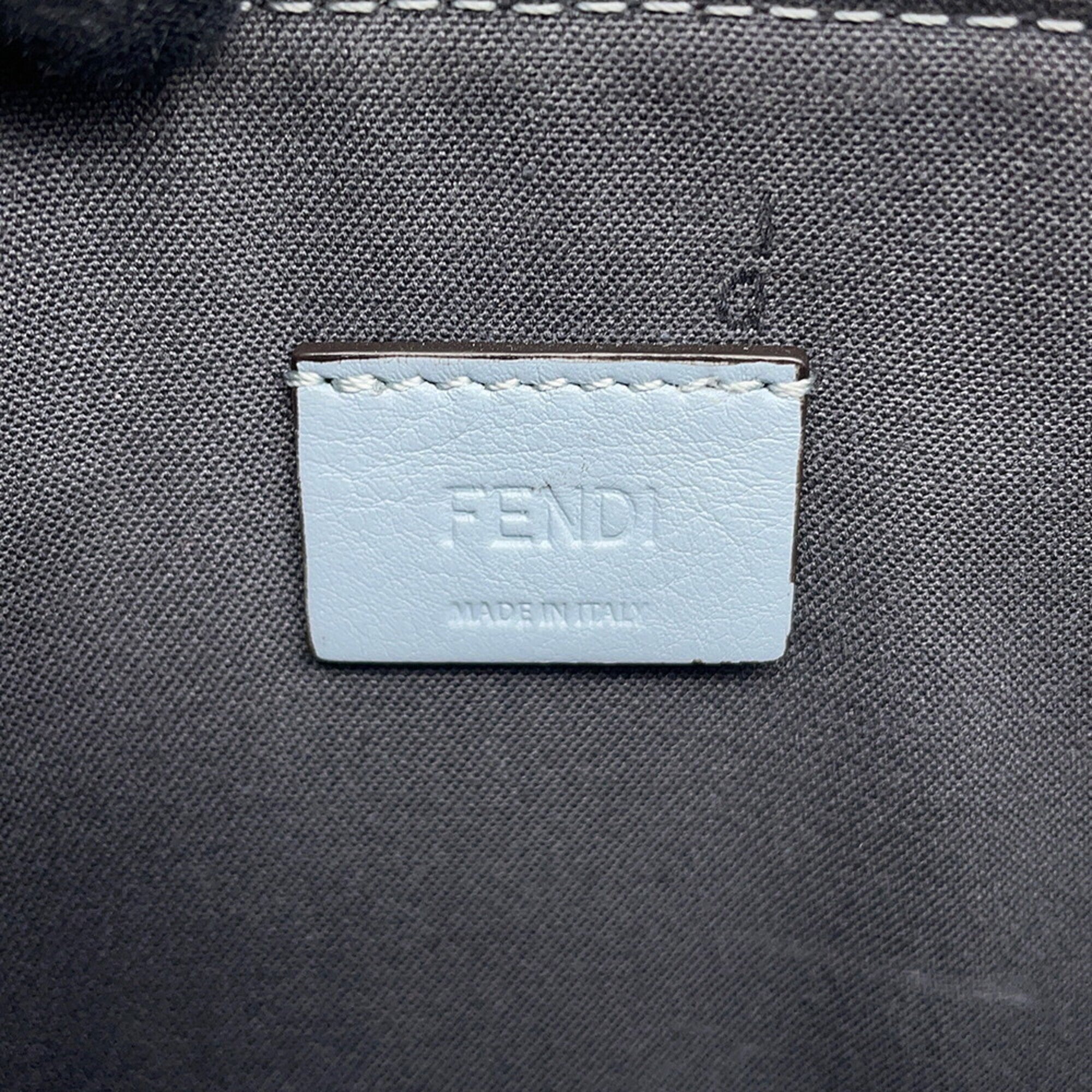 Fendi Gray Multi-Color Leather Clutch Bag Handbag Shoulder Bag (Pre-Owned)