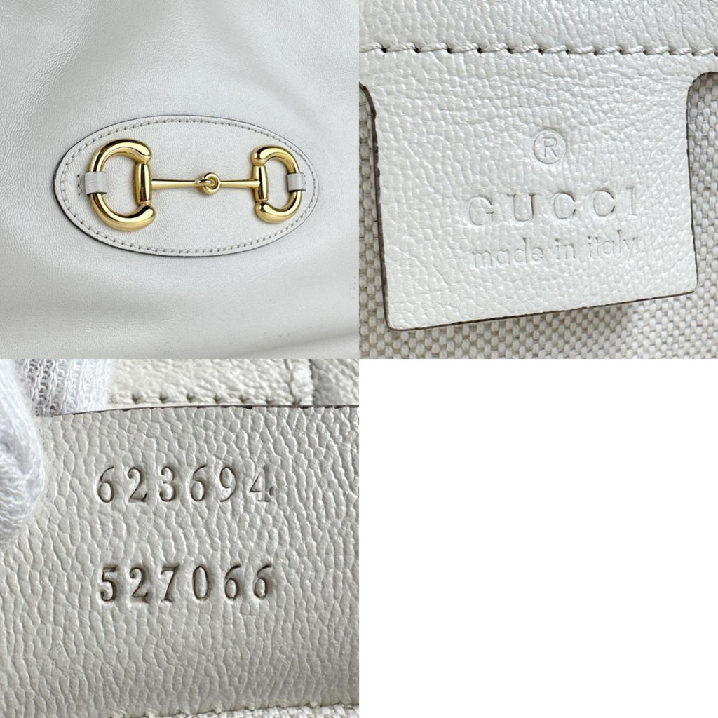 Gucci Horsebit Ivory Leather Shoulder Bag (Pre-Owned)