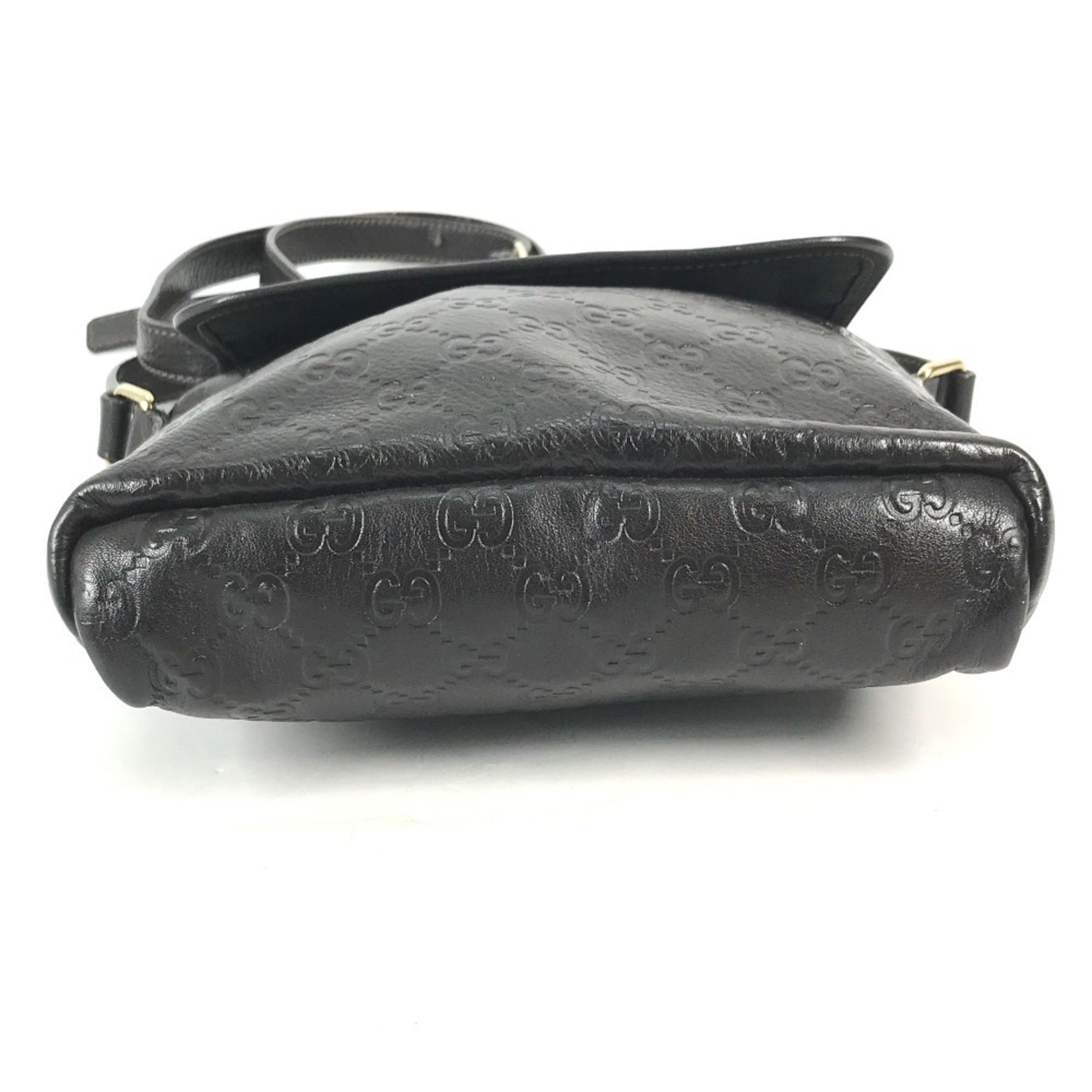 Gucci Dark Brown Leather Pochette Shoulder Bag (Pre-Owned)