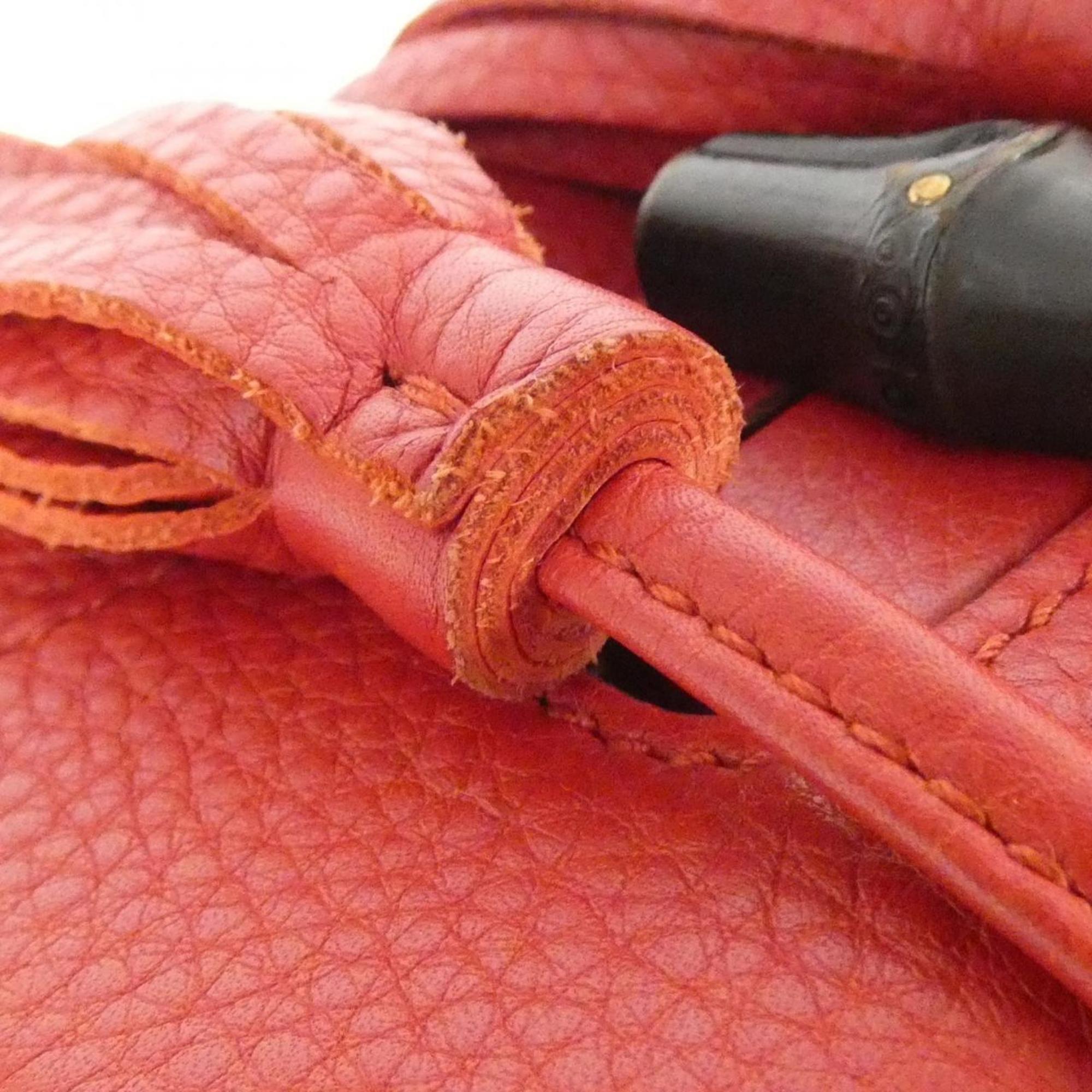 Gucci Red Color Leather Backpack (Pre-Owned)