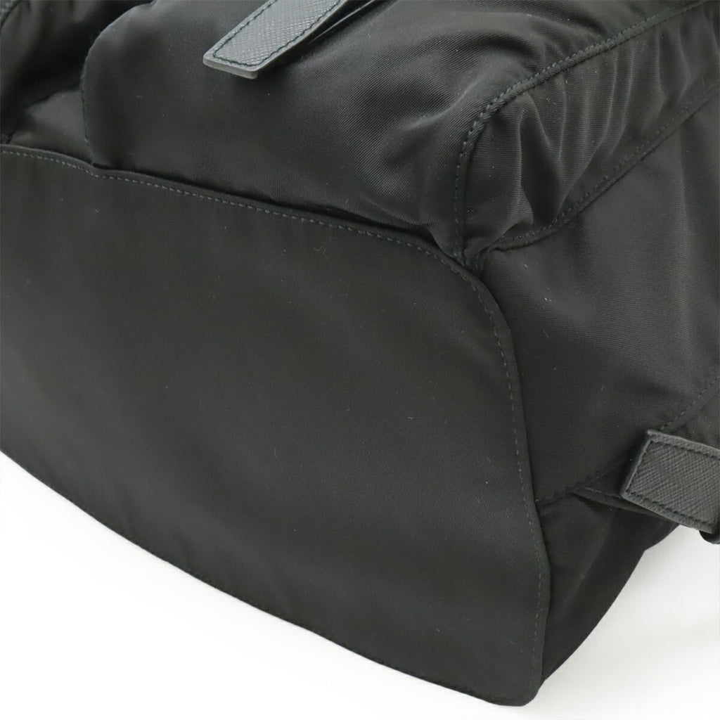 Prada Black Nero Nylon Leather Backpack (Pre-Owned)