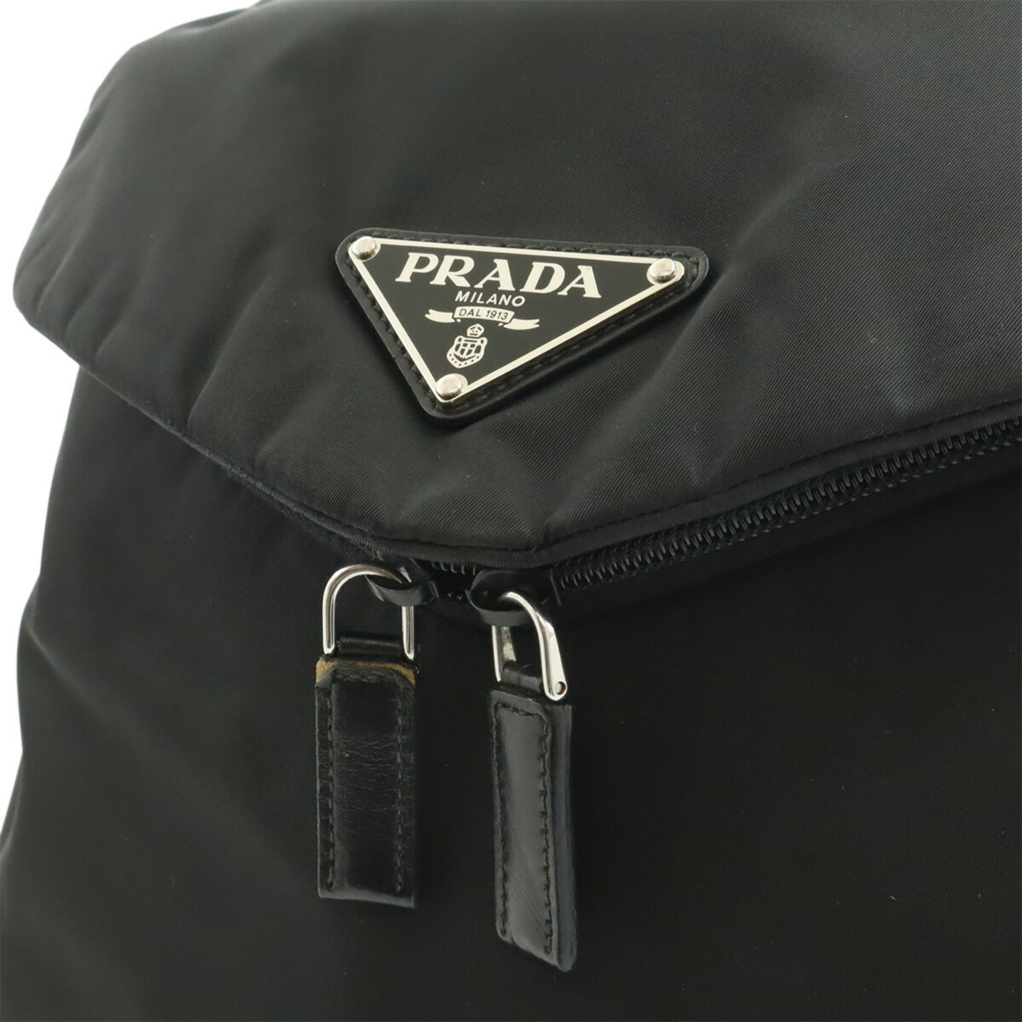 Prada Black Nero Nylon Leather Backpack (Pre-Owned)