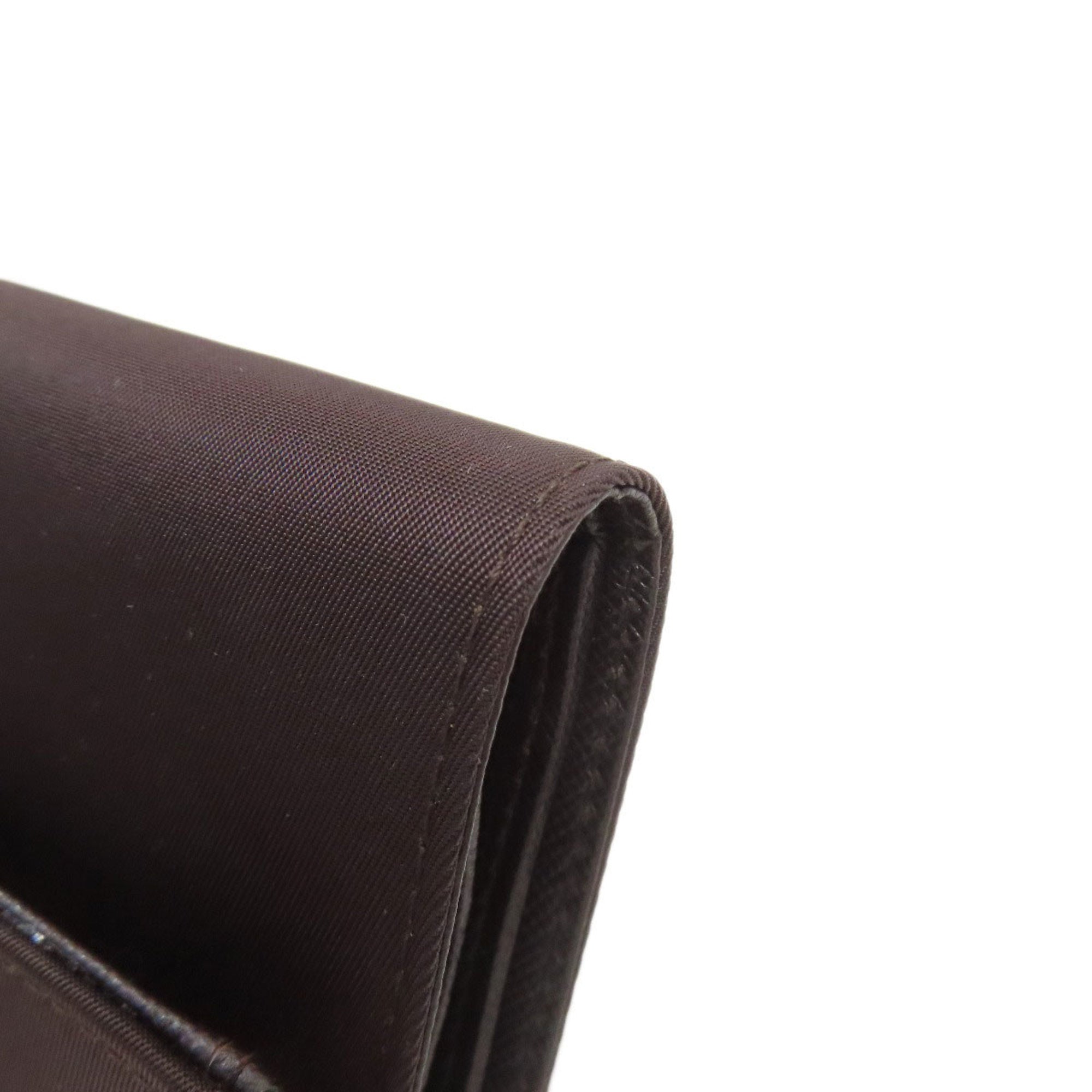 Prada Dark Brown Nylon Wallet (Bi-Fold) (Pre-Owned)