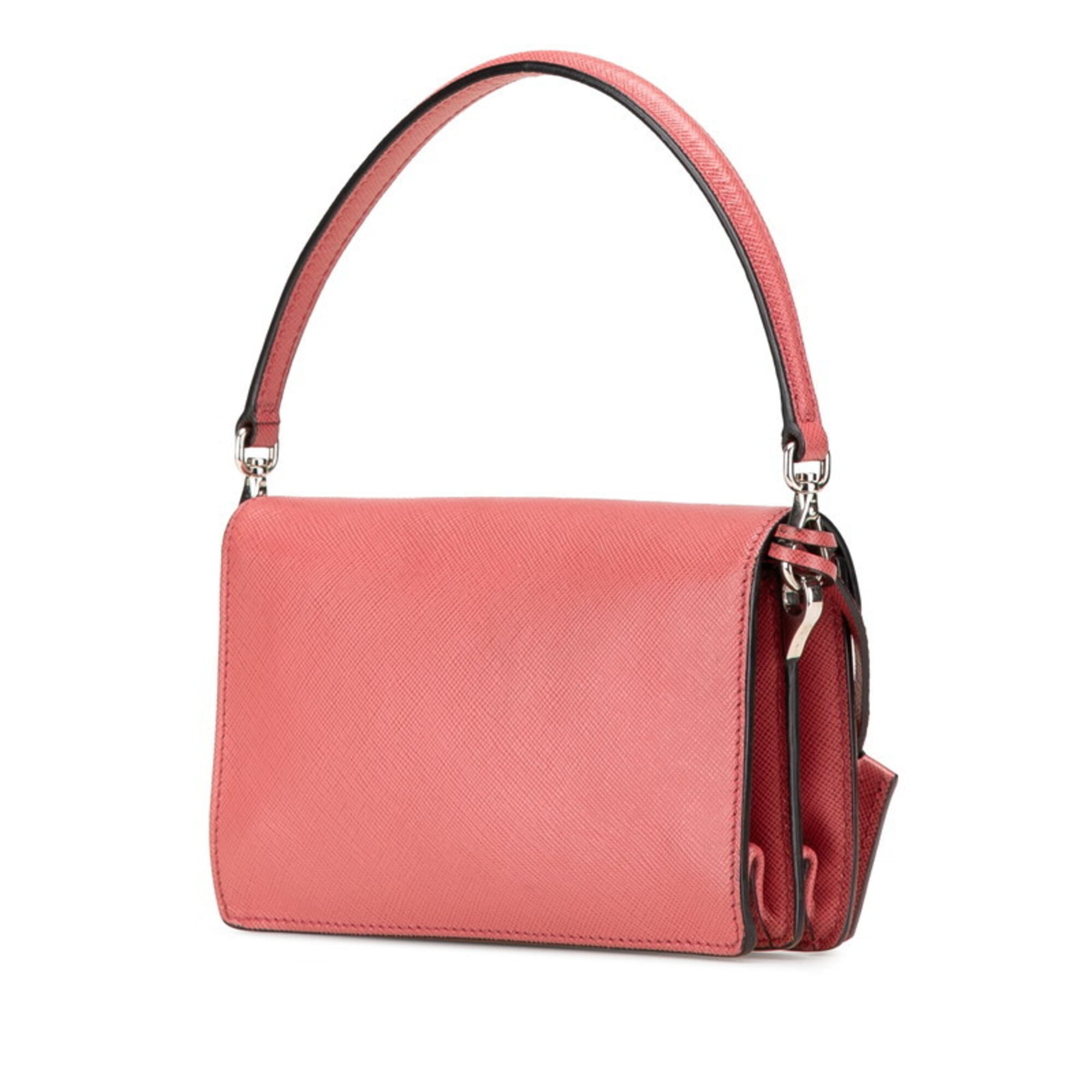 Prada Pink Leather Handbag Shoulder Bag (Pre-Owned)