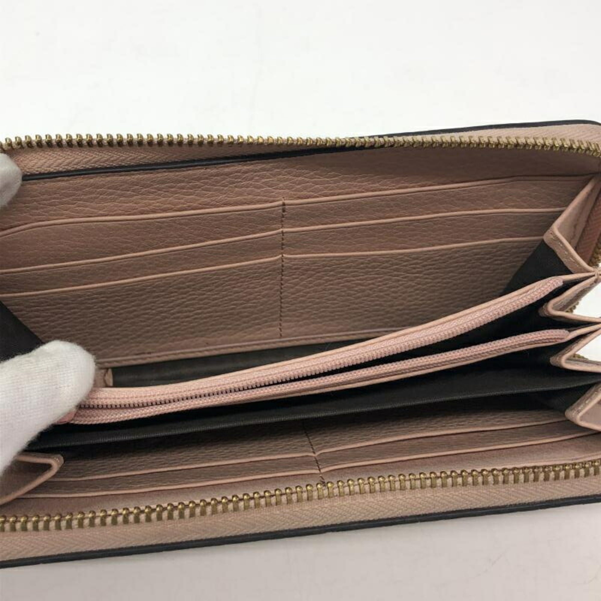 Gucci Pink Gg Canvas Long Wallet (Bi-Fold) (Pre-Owned)