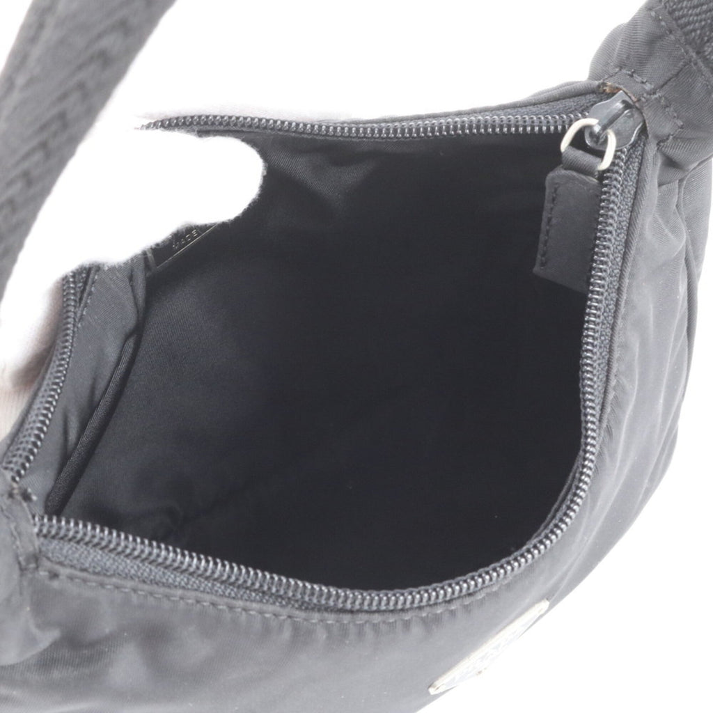 Prada Black Nylon Leather Handbag Tote Bag (Pre-Owned)