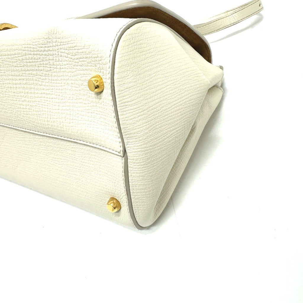 Bottega Veneta Ivory White Leather Shoulder Bag (Pre-Owned)