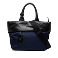 Prada Black Navy Nylon Leather Handbag Shoulder Bag (Pre-Owned)