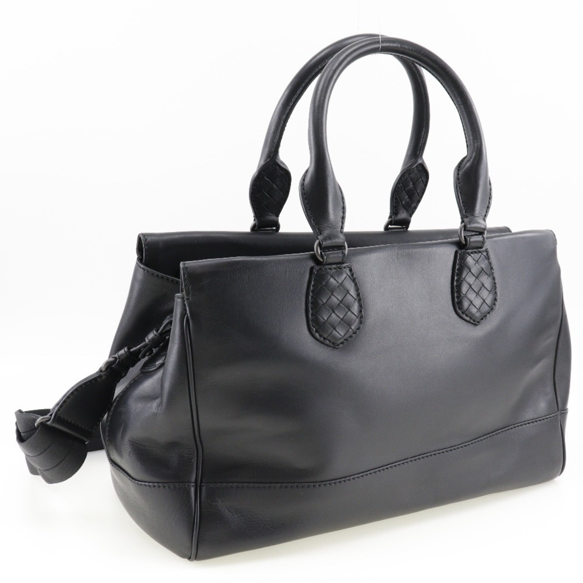 Bottega Veneta Black Leather Handbag (Pre-Owned)