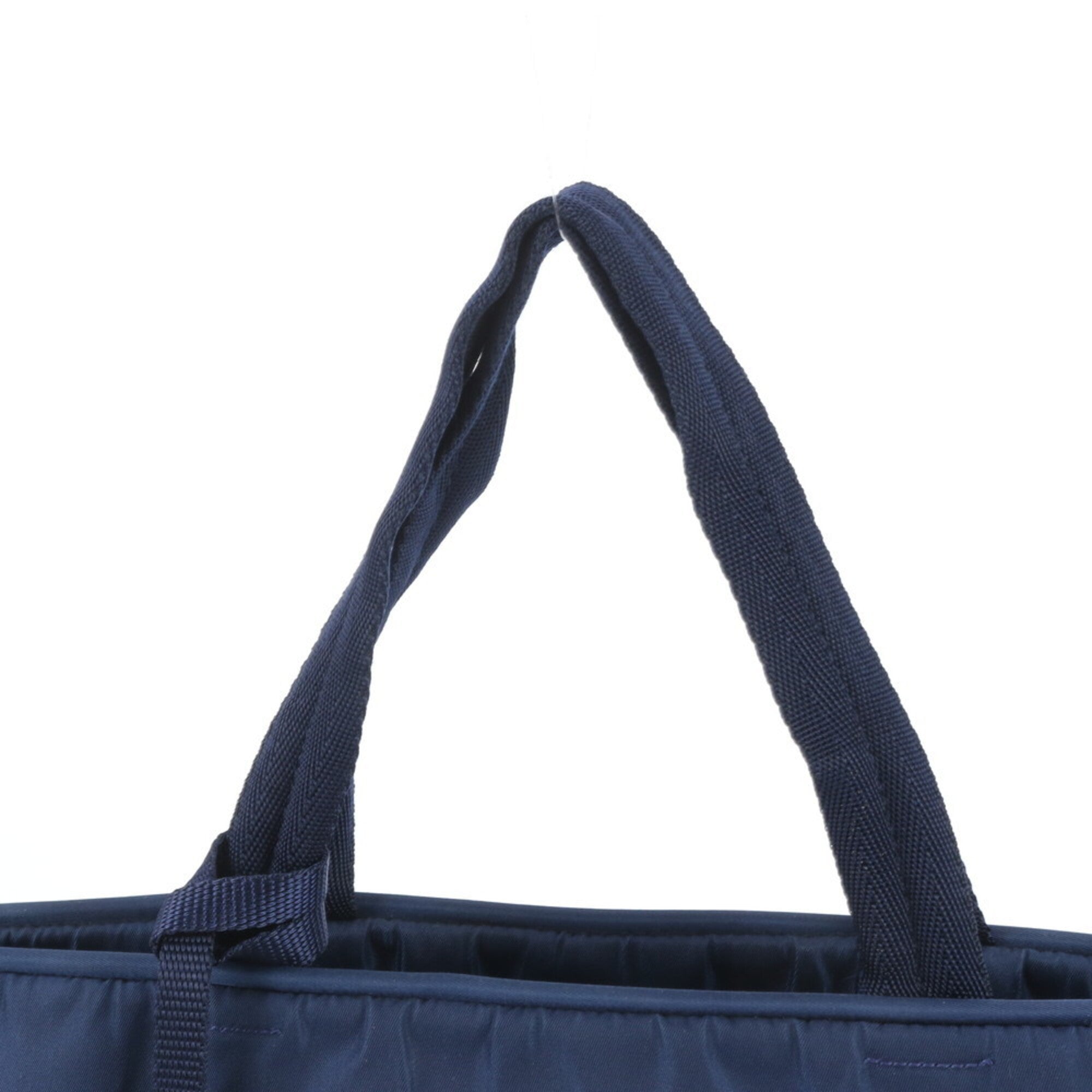 Prada Blue Nylon Leather Briefcase Handbag Tote Bag (Pre-Owned)