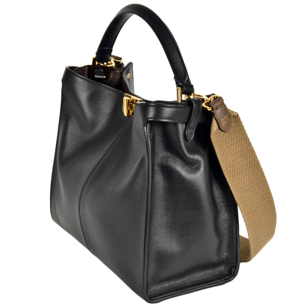 Fendi Peekaboo Black Leather Handbag (Pre-Owned)