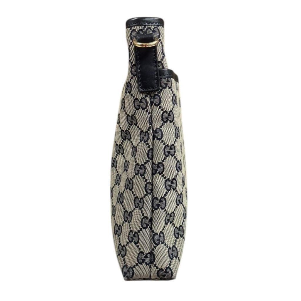 Gucci Gg Canvas Beige Navy Gg Canvas Shoulder Bag (Pre-Owned)