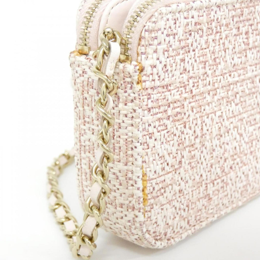 Chanel Pink Canvas Nylon Chain/Shoulder Wallet (Pre-Owned)